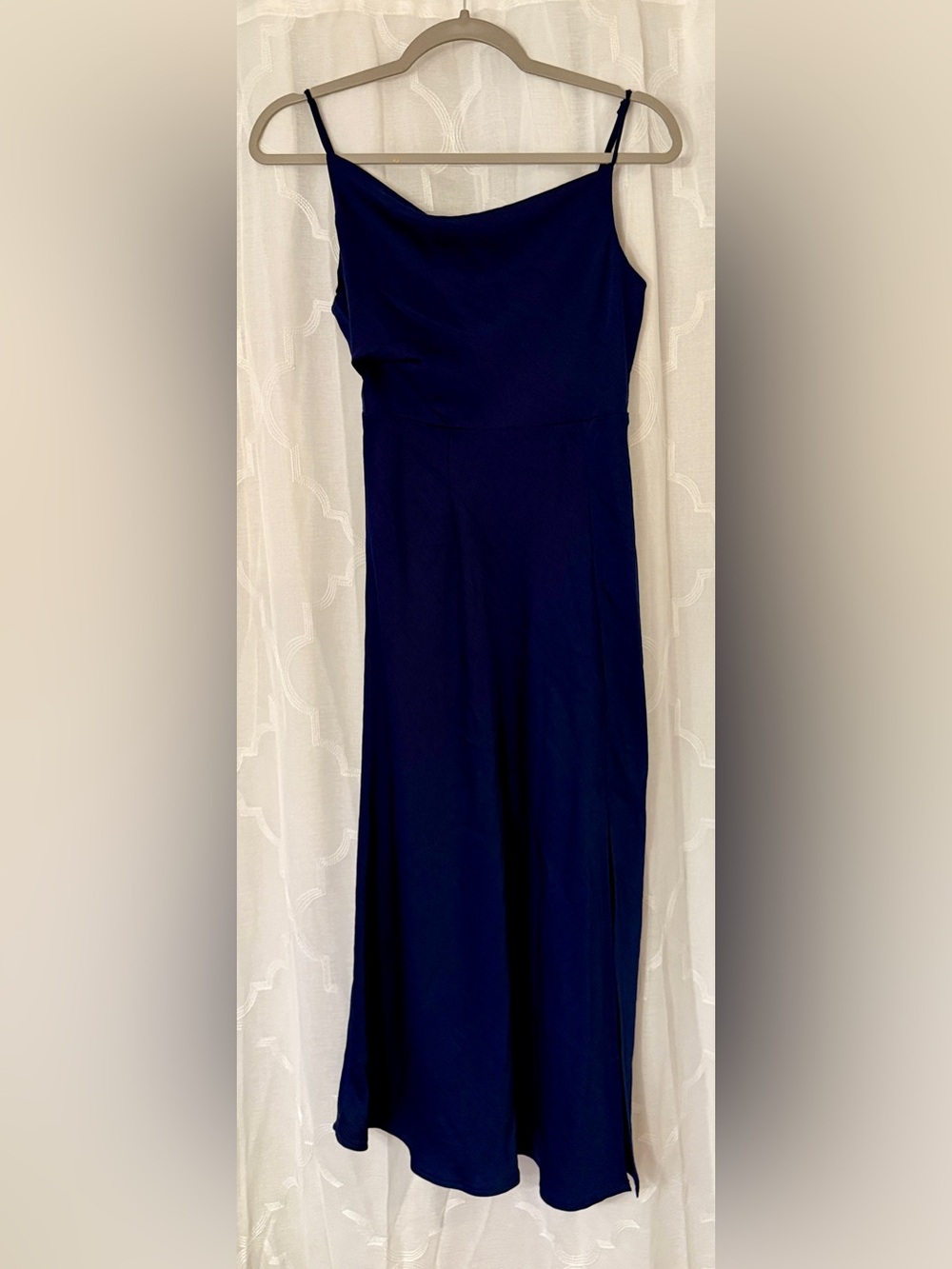 Angel Biba Size 8 Navy Blue Cowl Neck Bridesmaid Maxi Dress